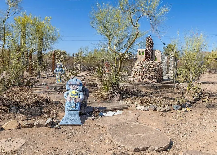 Artistic Earth House With Vibrant Glass Bottle Architecture Near Saguaro National Park In Tucson, Arizona * Tucson